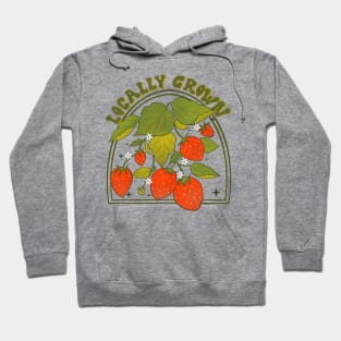 Retro Strawberry garden 70s 80s Vintage Blooms Hoodie